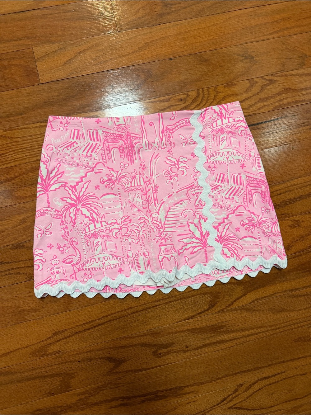 Lilly Pulitzer Bright Pink Printed Skort with White Trim